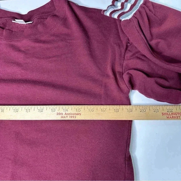 Maison Jules Womens Pullover Tee Top Medium Wine Maroon Long Sleeved Crewneck - Picture 6 of 7